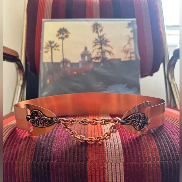 60s Vintage Leaf Copper Belt Sz SM - Picture 1 of 7